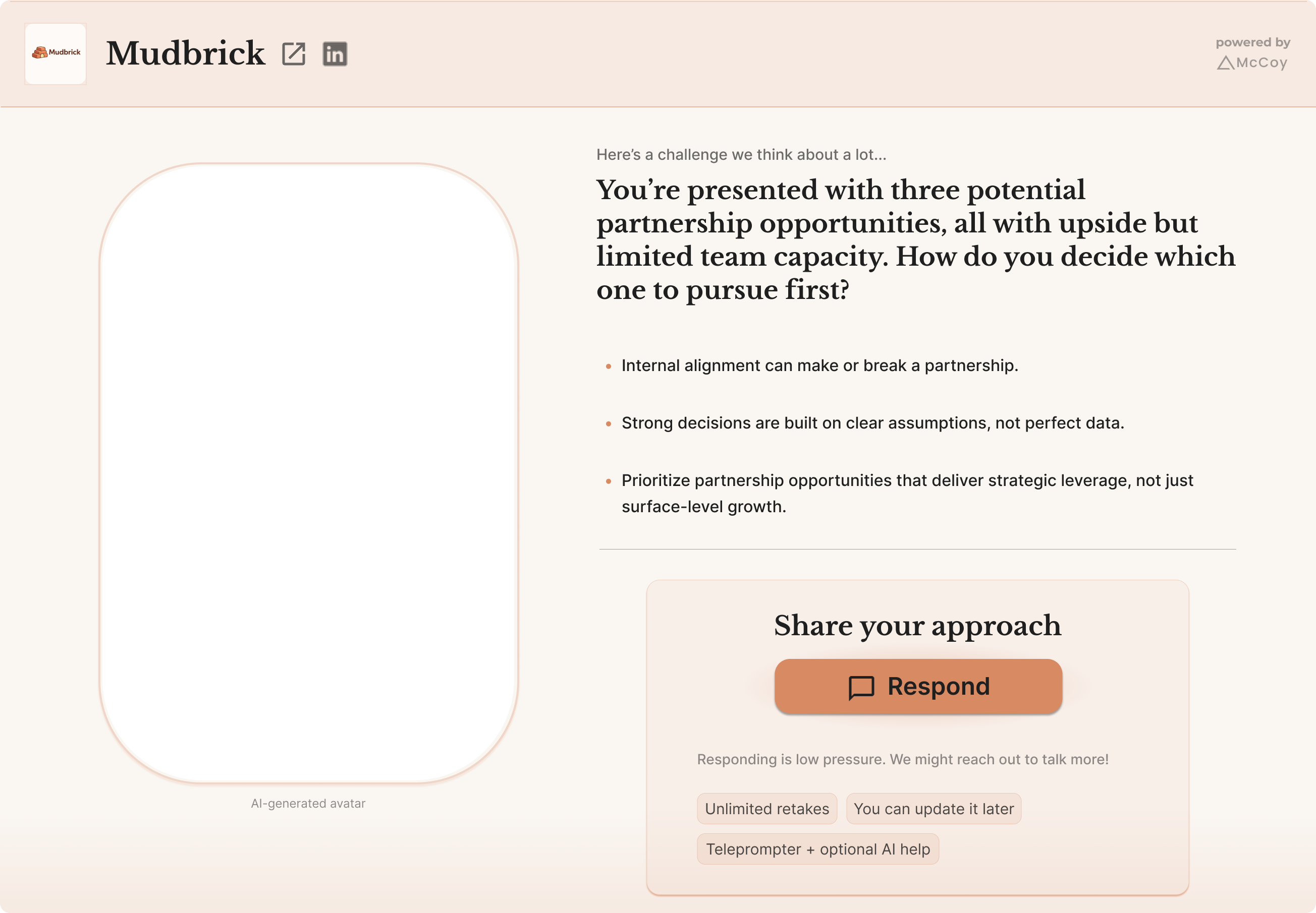 Mudbrick challenge page preview